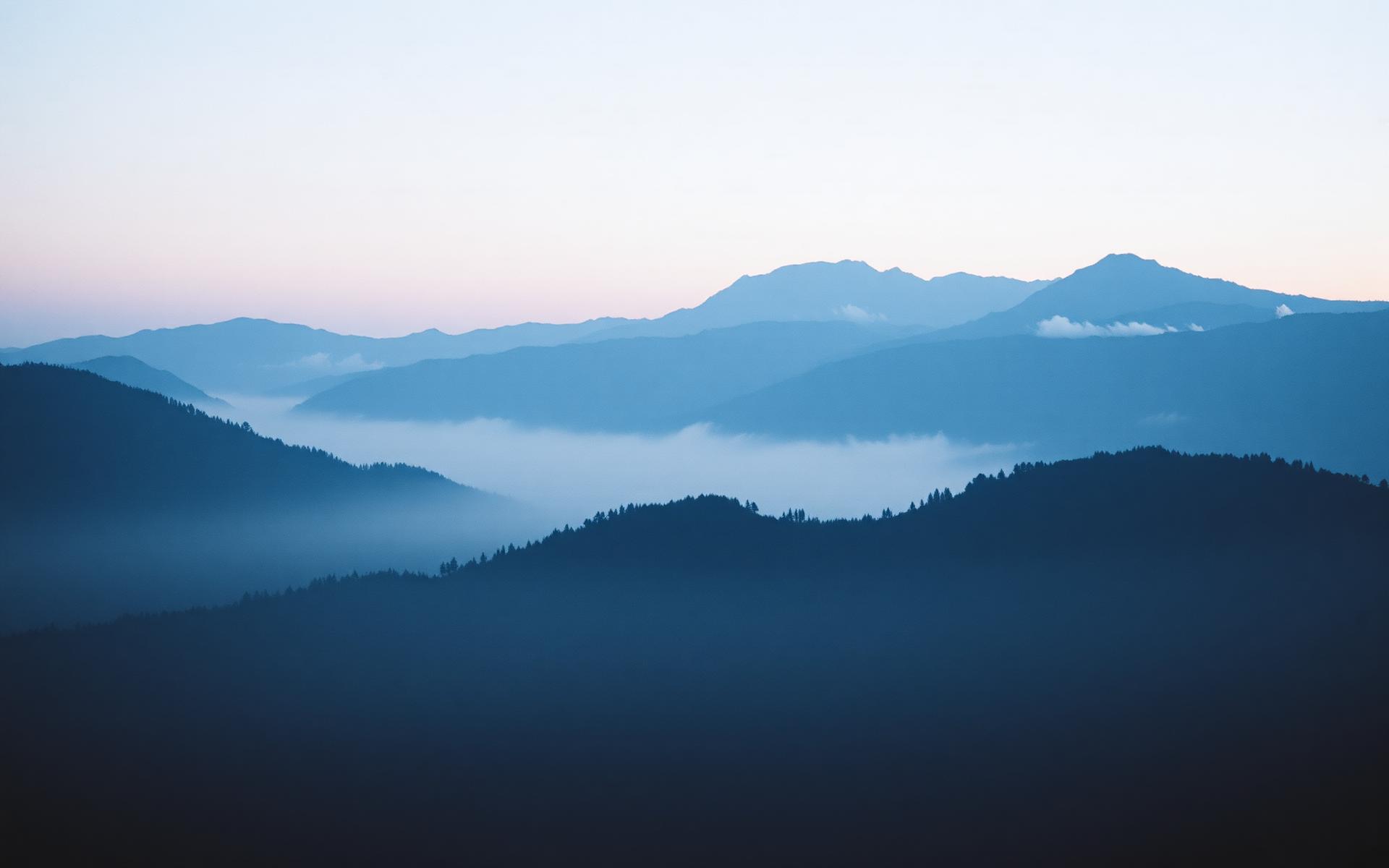Misty mountains at dawn